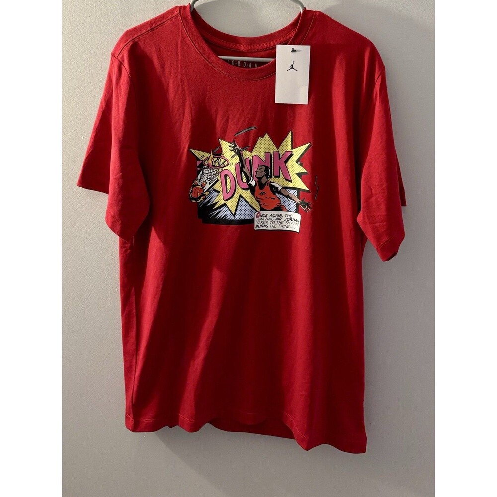Nike Jordan Dunk Comic Graphic T-Shirt Men’s Large Red New With Tags
